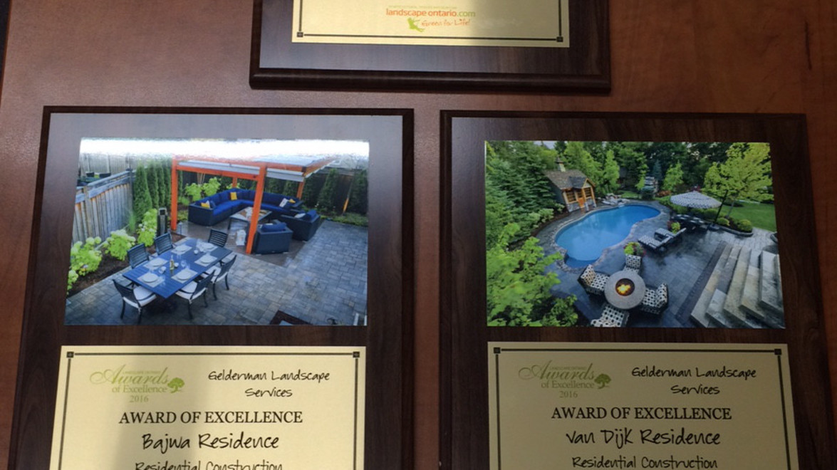 Gelderman Wins 3 Awards at the Landscape Ontario Awards of Excellence Ceremony!